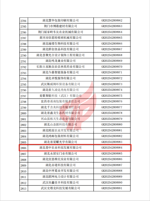 楚中高新企業(yè)2